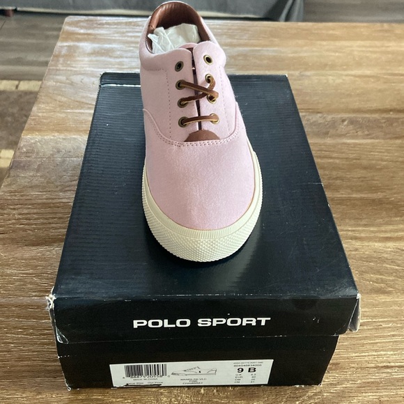 POLO Ralph Lauren sneakers - Mandi 1 Pink Chambray NWT size 9 - Picture 1 of 9
